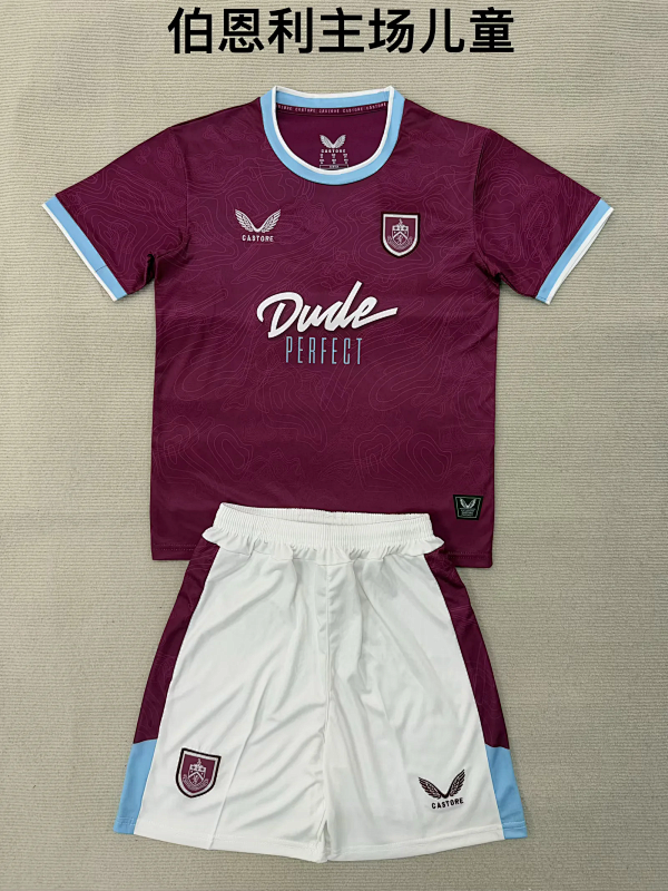 Niño_kids kit 25-26 Burnley home soccer jersey size 16-28
